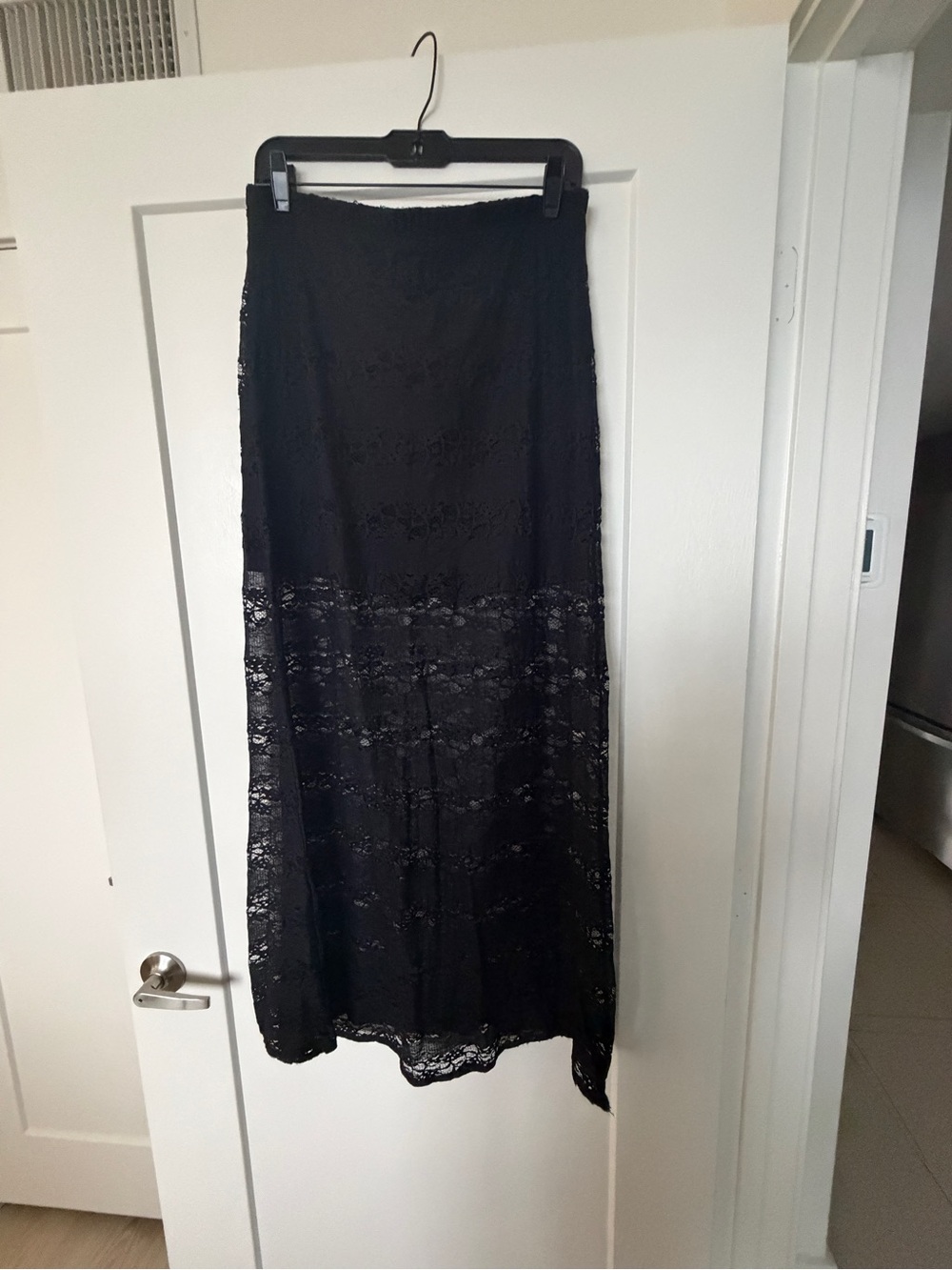 Lily White Black Lace Maxi Skirt